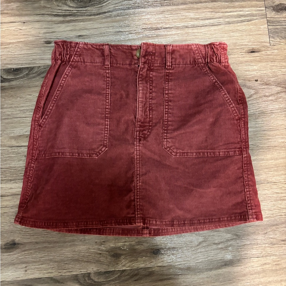 American Eagle Outfitters Red Corduroy Mini Skirt